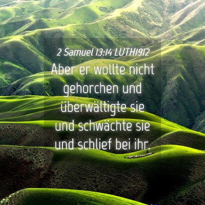 Picture 04 - 2 Samuel 13:14 LUTH1912 - Aber er wollte nicht gehorchen und überwältigte - Bible Verse Picture