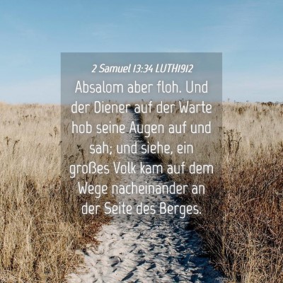 Picture 04 - 2 Samuel 13:34 LUTH1912 - Absalom aber floh. Und der Diener auf der Warte - Bible Verse Picture