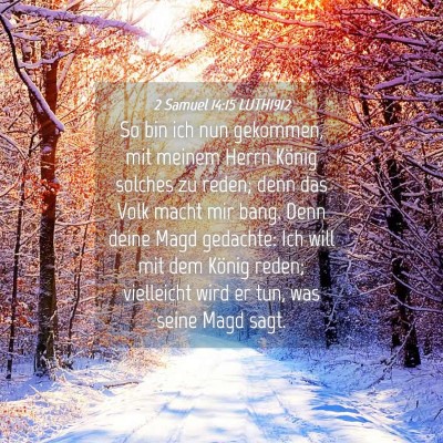 Picture 04 - 2 Samuel 14:15 LUTH1912 - So bin ich nun gekommen, mit meinem Herrn König - Bible Verse Picture
