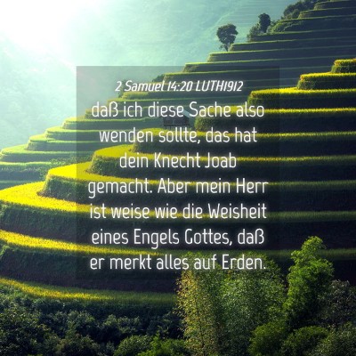 Picture 04 - 2 Samuel 14:20 LUTH1912 - daß ich diese Sache also wenden sollte, das hat - Bible Verse Picture