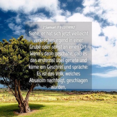 Picture 04 - 2 Samuel 17:9 LUTH1912 - Siehe, er hat sich jetzt vielleicht verkrochen - Bible Verse Picture