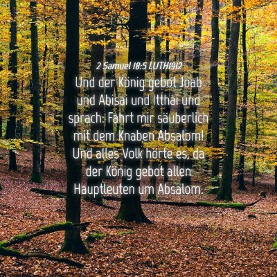 Picture 04 - 2 Samuel 18:5 LUTH1912 - Und der König gebot Joab und Abisai und Itthai - Bible Verse Picture