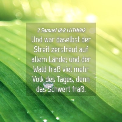 Picture 04 - 2 Samuel 18:8 LUTH1912 - Und war daselbst der Streit zerstreut auf allem - Bible Verse Picture