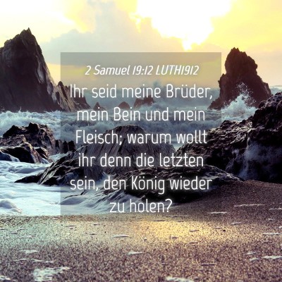 Picture 04 - 2 Samuel 19:12 LUTH1912 - Ihr seid meine Brüder, mein Bein und mein - Bible Verse Picture