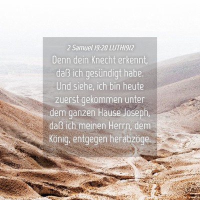 Picture 04 - 2 Samuel 19:20 LUTH1912 - Denn dein Knecht erkennt, daß ich gesündigt - Bible Verse Picture