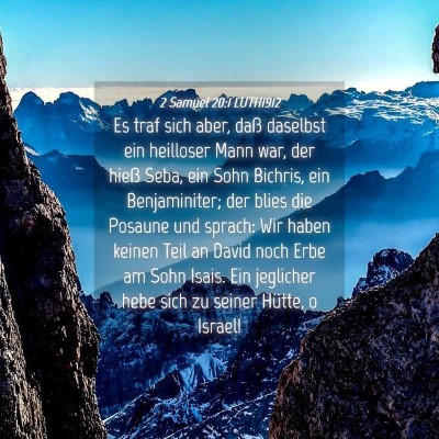 Picture 04 - 2 Samuel 20:1 LUTH1912 - Es traf sich aber, daß daselbst ein heilloser - Bible Verse Picture