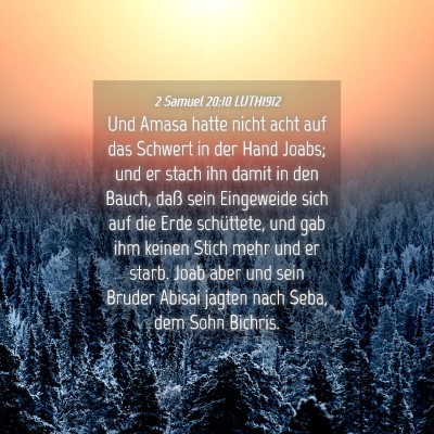Picture 04 - 2 Samuel 20:10 LUTH1912 - Und Amasa hatte nicht acht auf das Schwert in der - Bible Verse Picture
