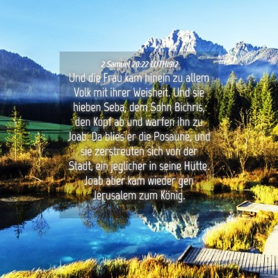 Picture 04 - 2 Samuel 20:22 LUTH1912 - Und die Frau kam hinein zu allem Volk mit ihrer - Bible Verse Picture