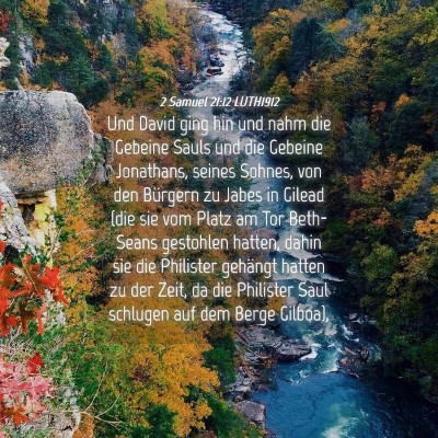 Picture 04 - 2 Samuel 21:12 LUTH1912 - Und David ging hin und nahm die Gebeine Sauls und - Bible Verse Picture