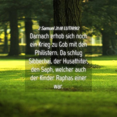 Picture 04 - 2 Samuel 21:18 LUTH1912 - Darnach erhob sich noch ein Krieg zu Gob mit den - Bible Verse Picture