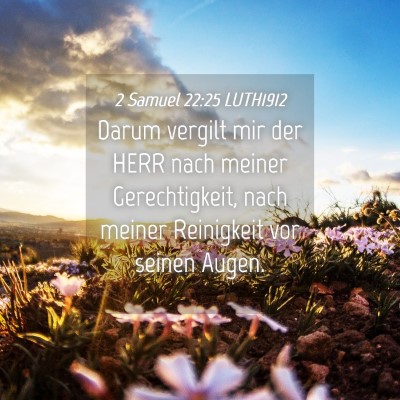 Picture 04 - 2 Samuel 22:25 LUTH1912 - Darum vergilt mir der HERR nach meiner - Bible Verse Picture