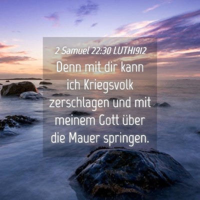 Picture 04 - 2 Samuel 22:30 LUTH1912 - Denn mit dir kann ich Kriegsvolk zerschlagen und - Bible Verse Picture