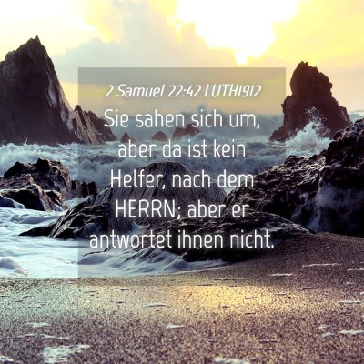 Picture 04 - 2 Samuel 22:42 LUTH1912 - Sie sahen sich um, aber da ist kein Helfer, nach - Bible Verse Picture