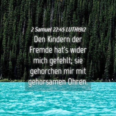 Picture 04 - 2 Samuel 22:45 LUTH1912 - Den Kindern der Fremde hat's wider mich gefehlt; - Bible Verse Picture