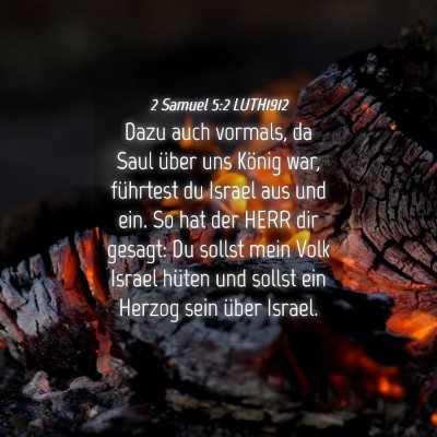 Picture 04 - 2 Samuel 5:2 LUTH1912 - Dazu auch vormals, da Saul über uns König war, - Bible Verse Picture