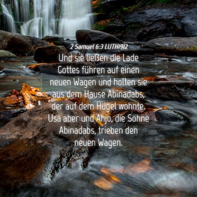 Picture 04 - 2 Samuel 6:3 LUTH1912 - Und sie ließen die Lade Gottes führen auf einen - Bible Verse Picture