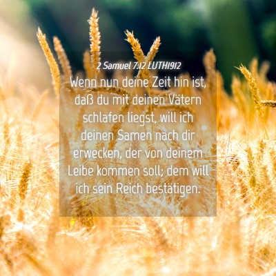 Picture 04 - 2 Samuel 7:12 LUTH1912 - Wenn nun deine Zeit hin ist, daß du mit deinen - Bible Verse Picture