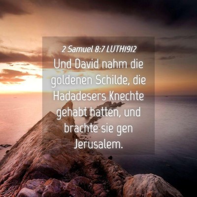 Picture 04 - 2 Samuel 8:7 LUTH1912 - Und David nahm die goldenen Schilde, die - Bible Verse Picture