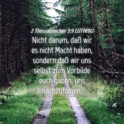 Picture 04 - 2 Thessalonicher 3:9 LUTH1912 - Nicht darum, daß wir es nicht Macht haben, - Bible Verse Picture