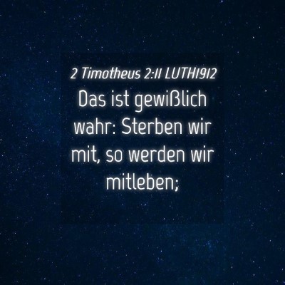 Picture 04 - 2 Timotheus 2:11 LUTH1912 - Das ist gewißlich wahr: Sterben wir mit, so - Bible Verse Picture