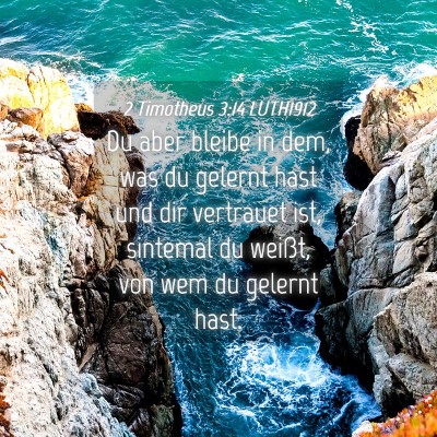 Picture 04 - 2 Timotheus 3:14 LUTH1912 - Du aber bleibe in dem, was du gelernt hast und - Bible Verse Picture