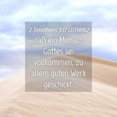 Picture 04 - 2 Timotheus 3:17 LUTH1912 - daß ein Mensch Gottes sei vollkommen, zu allem - Bible Verse Picture
