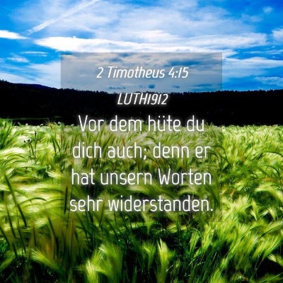 Picture 04 - 2 Timotheus 4:15 LUTH1912 - Vor dem hüte du dich auch; denn er hat unsern - Bible Verse Picture