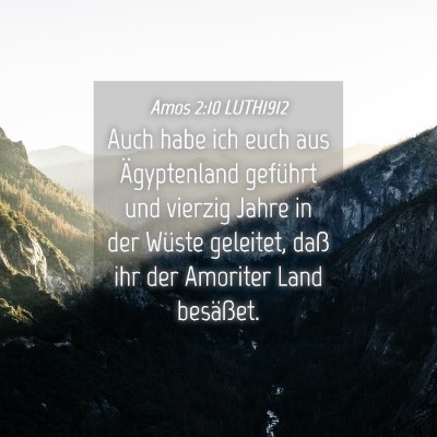 Picture 04 - Amos 2:10 LUTH1912 - Auch habe ich euch aus Ägyptenland geführt und - Bible Verse Picture