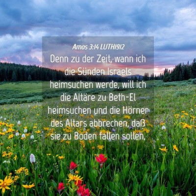 Picture 04 - Amos 3:14 LUTH1912 - Denn zu der Zeit, wann ich die Sünden Israels - Bible Verse Picture