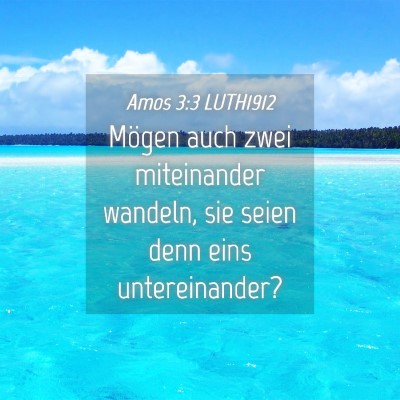 Picture 04 - Amos 3:3 LUTH1912 - Mögen auch zwei miteinander wandeln, sie seien - Bible Verse Picture
