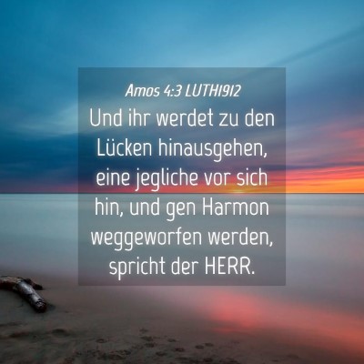 Picture 04 - Amos 4:3 LUTH1912 - Und ihr werdet zu den Lücken hinausgehen, eine - Bible Verse Picture