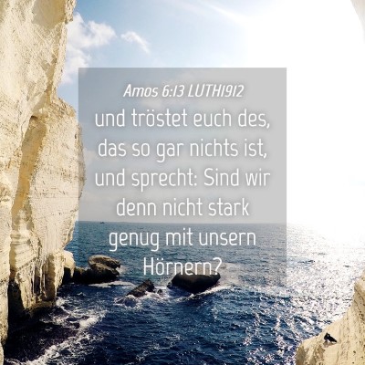 Picture 04 - Amos 6:13 LUTH1912 - und tröstet euch des, das so gar nichts ist, und - Bible Verse Picture