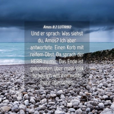 Picture 04 - Amos 8:2 LUTH1912 - Und er sprach: Was siehst du, Amos? Ich aber - Bible Verse Picture