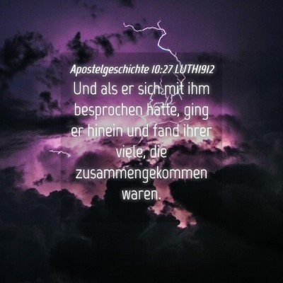 Picture 04 - Apostelgeschichte 10:27 LUTH1912 - Und als er sich mit ihm besprochen hatte, ging er - Bible Verse Picture