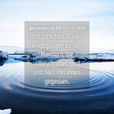 Picture 04 - Apostelgeschichte 11:3 LUTH1912 - und sprachen: Du bist eingegangen zu den - Bible Verse Picture