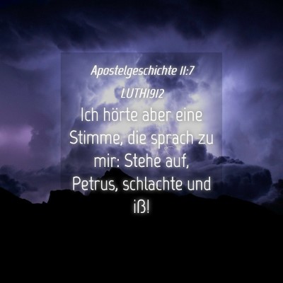 Picture 04 - Apostelgeschichte 11:7 LUTH1912 - Ich hörte aber eine Stimme, die sprach zu mir: - Bible Verse Picture