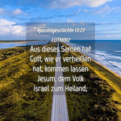 Picture 04 - Apostelgeschichte 13:23 LUTH1912 - Aus dieses Samen hat Gott, wie er verheißen hat, - Bible Verse Picture