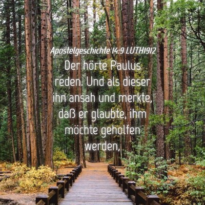 Picture 04 - Apostelgeschichte 14:9 LUTH1912 - Der hörte Paulus reden. Und als dieser ihn ansah - Bible Verse Picture