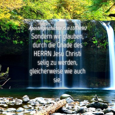 Picture 04 - Apostelgeschichte 15:11 LUTH1912 - Sondern wir glauben, durch die Gnade des HERRN - Bible Verse Picture