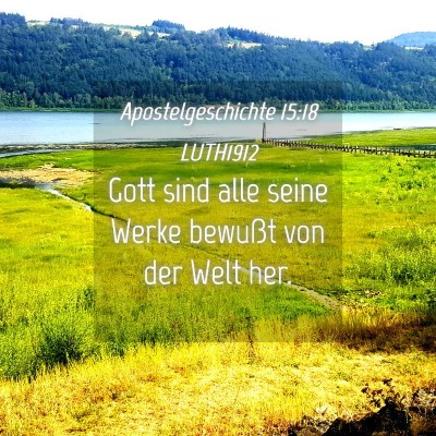 Picture 04 - Apostelgeschichte 15:18 LUTH1912 - Gott sind alle seine Werke bewußt von der Welt - Bible Verse Picture