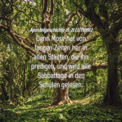 Picture 04 - Apostelgeschichte 15:21 LUTH1912 - Denn Mose hat von langen Zeiten her in allen - Bible Verse Picture