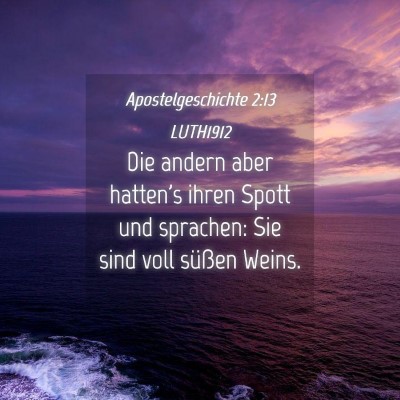 Picture 04 - Apostelgeschichte 2:13 LUTH1912 - Die andern aber hatten's ihren Spott und - Bible Verse Picture