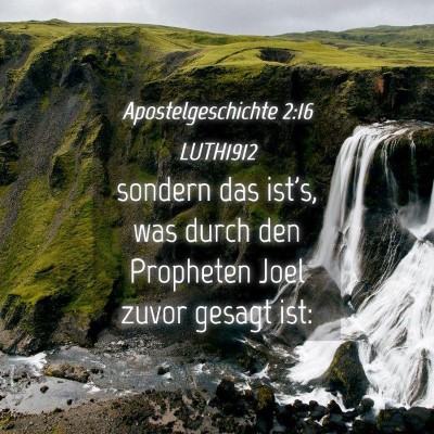 Picture 04 - Apostelgeschichte 2:16 LUTH1912 - sondern das ist's, was durch den Propheten Joel - Bible Verse Picture