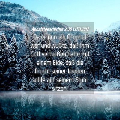 Picture 04 - Apostelgeschichte 2:30 LUTH1912 - Da er nun ein Prophet war und wußte, daß ihm - Bible Verse Picture