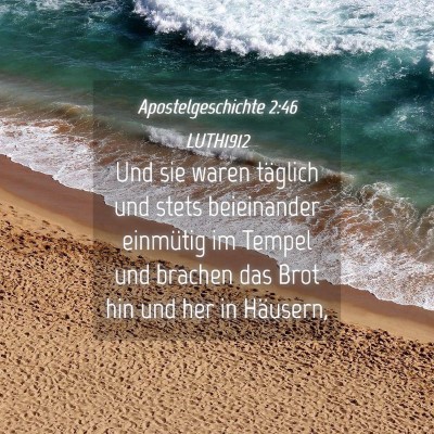 Picture 04 - Apostelgeschichte 2:46 LUTH1912 - Und sie waren täglich und stets beieinander - Bible Verse Picture