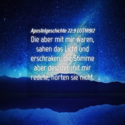 Picture 04 - Apostelgeschichte 22:9 LUTH1912 - Die aber mit mir waren, sahen das Licht und - Bible Verse Picture