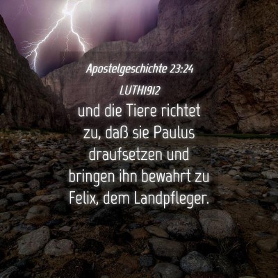 Picture 04 - Apostelgeschichte 23:24 LUTH1912 - und die Tiere richtet zu, daß sie Paulus - Bible Verse Picture