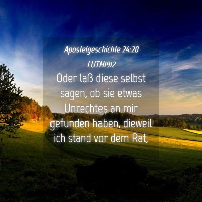 Picture 04 - Apostelgeschichte 24:20 LUTH1912 - Oder laß diese selbst sagen, ob sie etwas - Bible Verse Picture