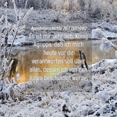 Picture 04 - Apostelgeschichte 26:2 LUTH1912 - Es ist mir sehr lieb, König Agrippa, daß ich - Bible Verse Picture