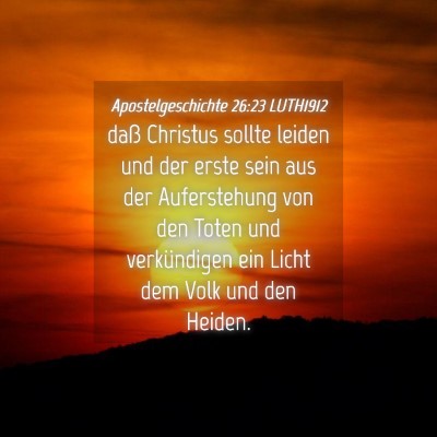 Picture 04 - Apostelgeschichte 26:23 LUTH1912 - daß Christus sollte leiden und der erste sein - Bible Verse Picture